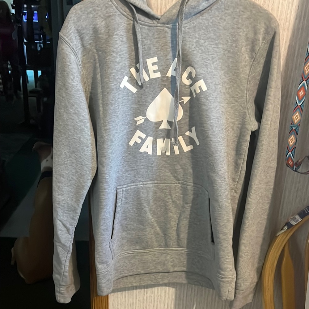 Gray Hoodie with White Print